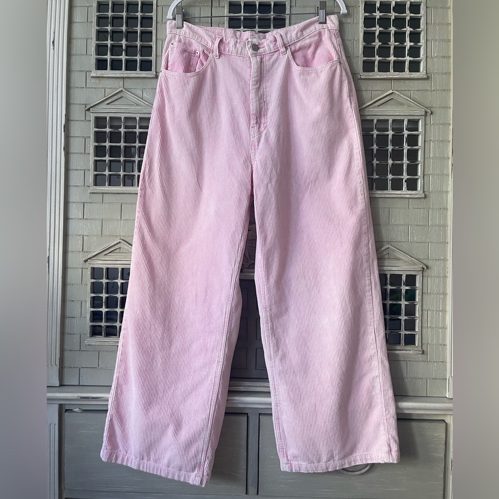 BDG Women's Pink Corduroy High & Wide Jeans